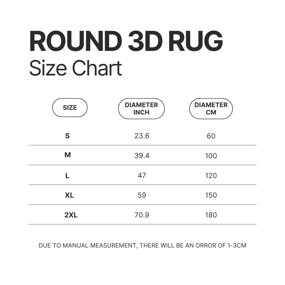 Roung Rug Size Chart 1 - Wildlife World Store