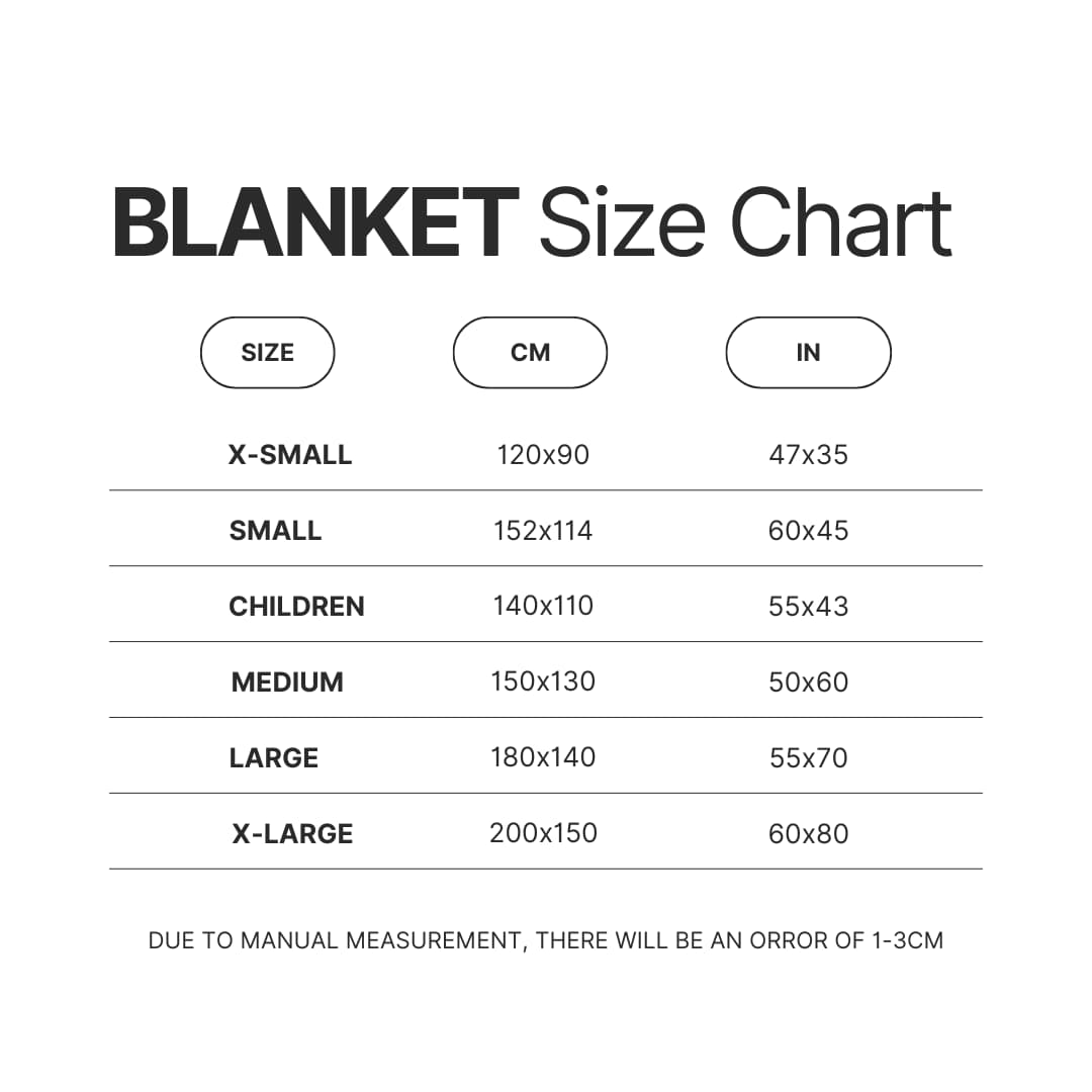 Blanket Size Chart - Wildlife World Store