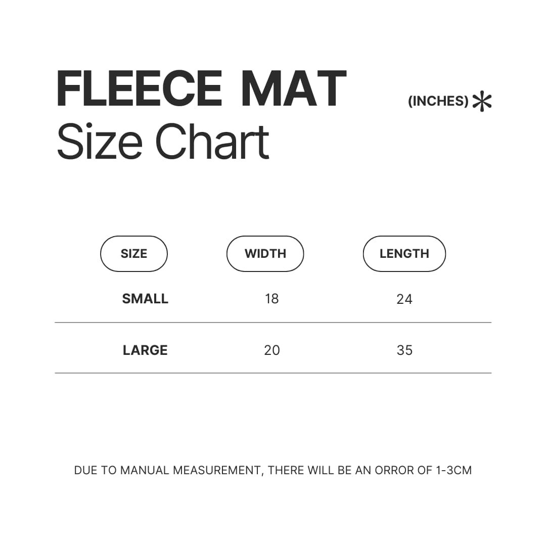 Fleece Mat Size Chart - Wildlife World Store